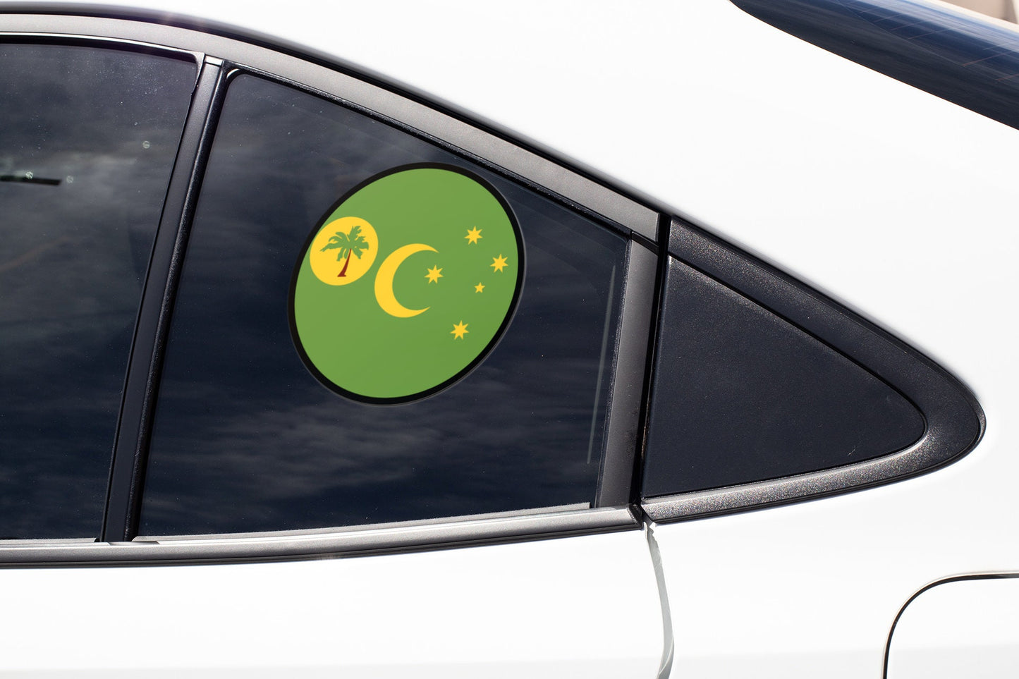 Cocos Islands Flag Circle Sticker Decal