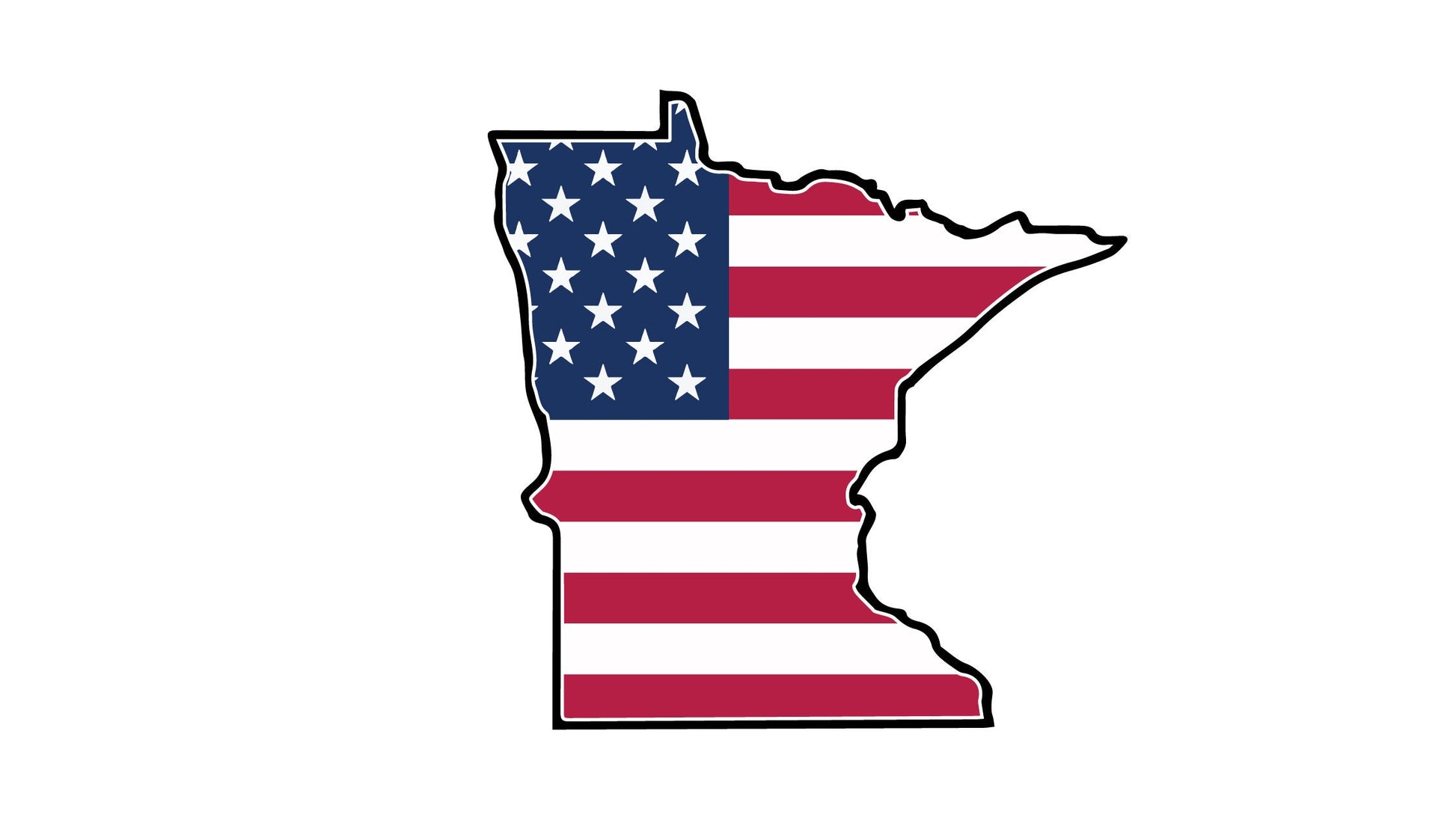 a map of the state of minnesota with the american flag