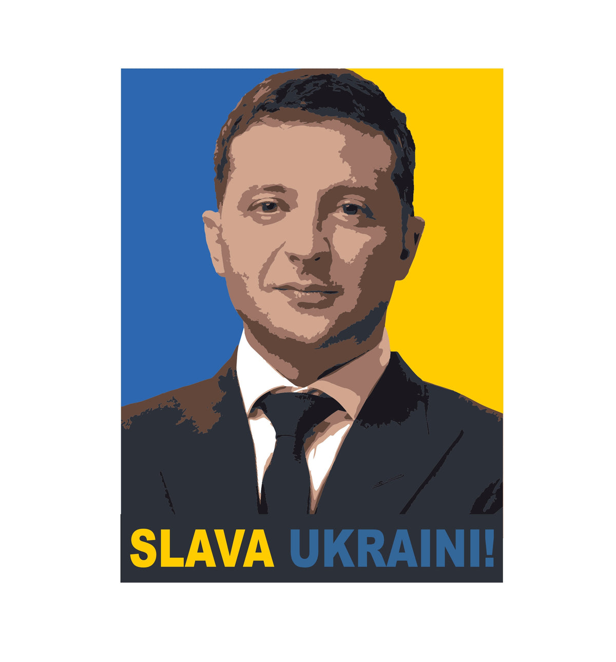 Slava Ukraini! Sticker Decal Volodymyr Zelensky Glory to Ukraine I Stand with Ukraine Russia Invasion Anti War No to War Pray for Ukraine