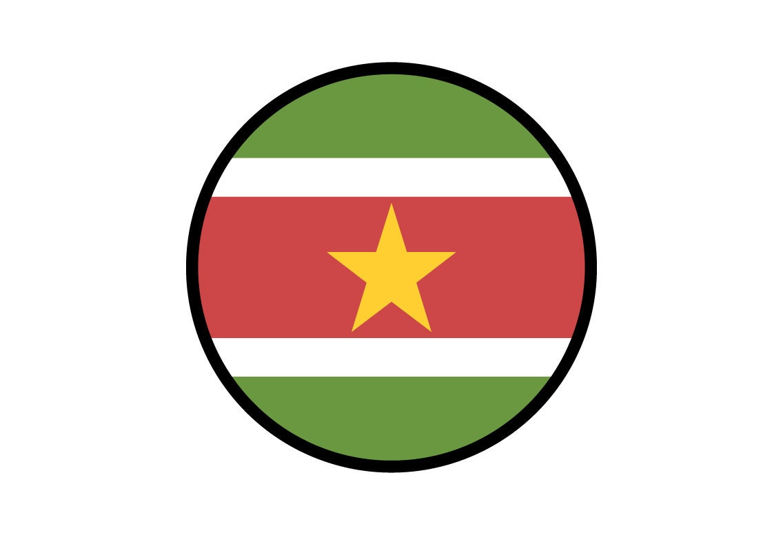 Suriname Flag Circle Sticker Decal