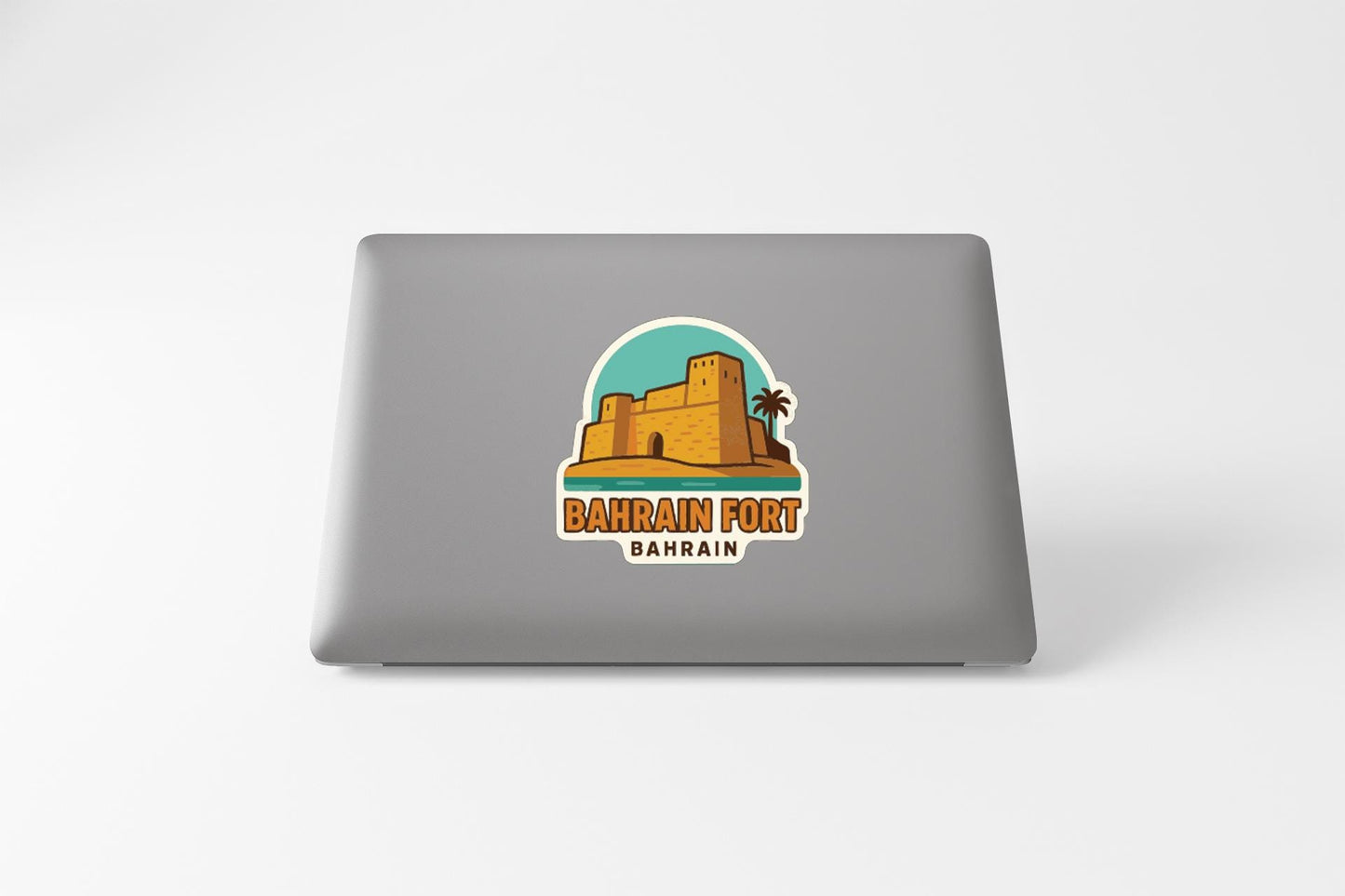 a sticker or decal of the Bahrain Fort in Bahrain.