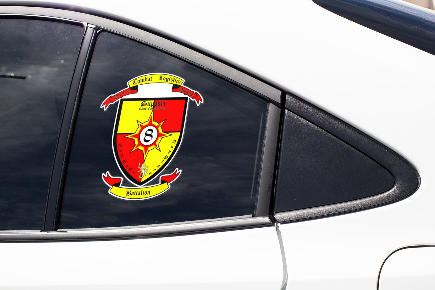 a close up of a car window with a sticker on it