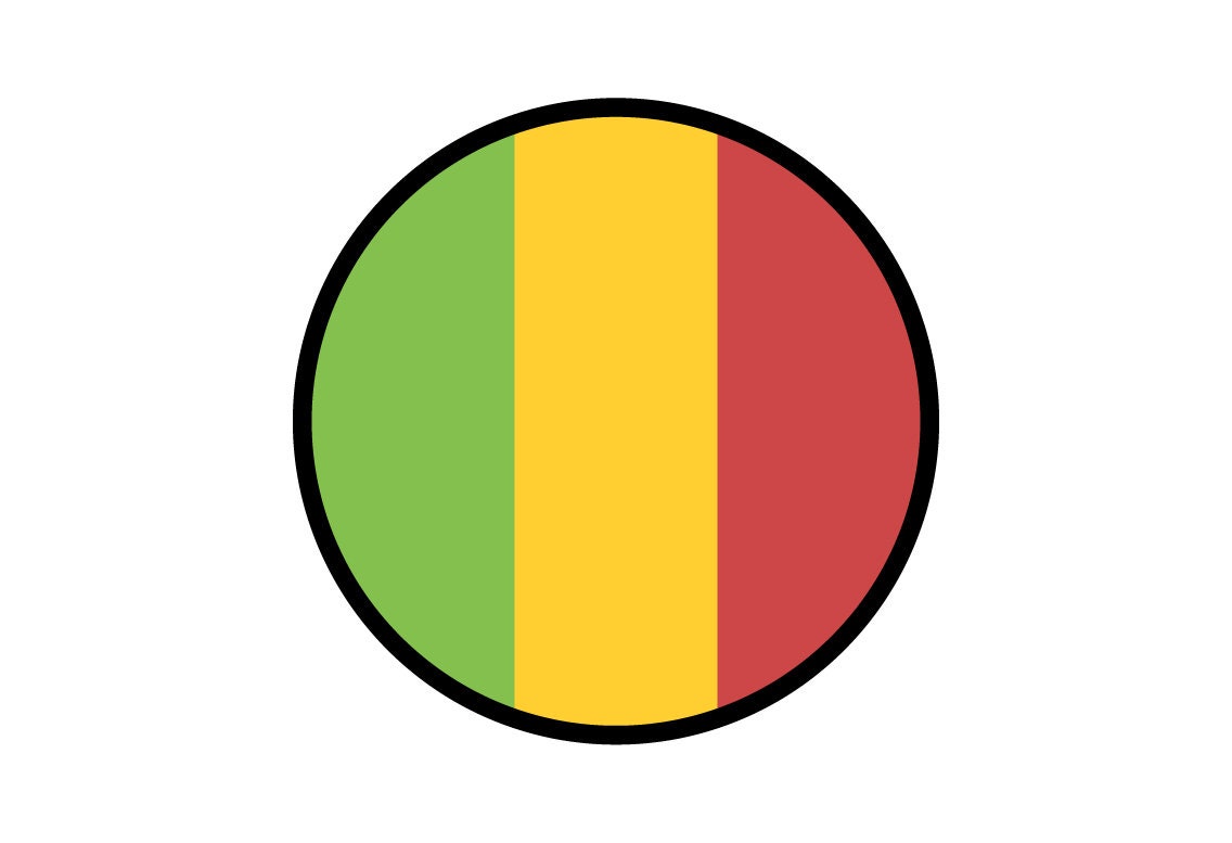 Mali Flag Circle Sticker Decal