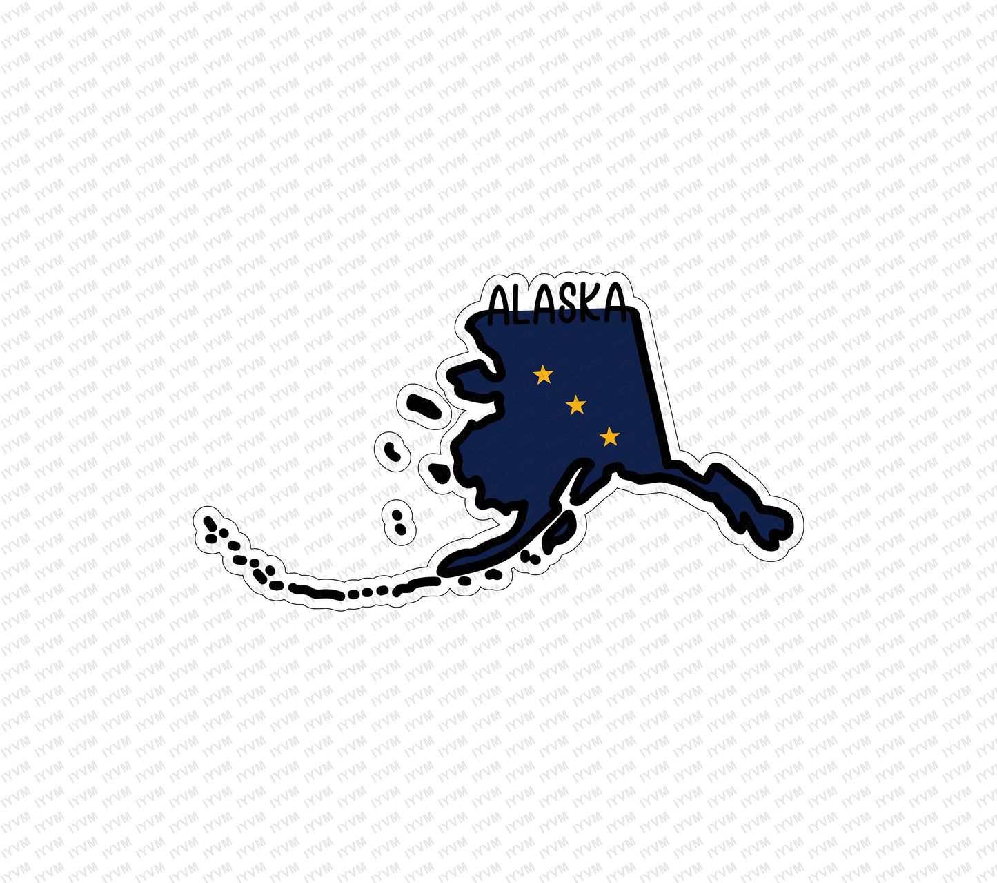 State of Alaska Map Flag Sticker Decal  USA Alaska State  Juneau  The Last Frontier