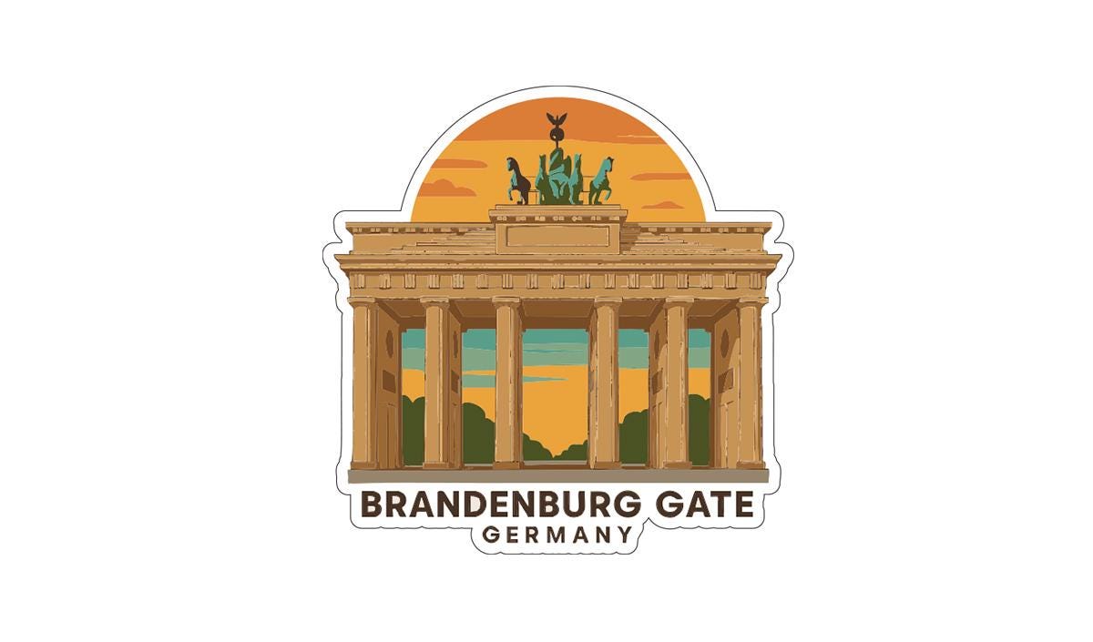 Brandenburg Gate Germany Iron On Heat Transfer Vinyl HTV Die-Cut Symbolic