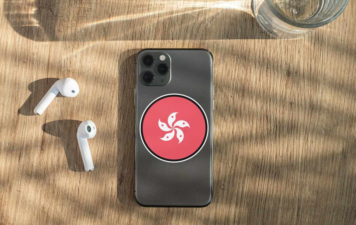 Hong Kong Flag Circle Sticker Decal