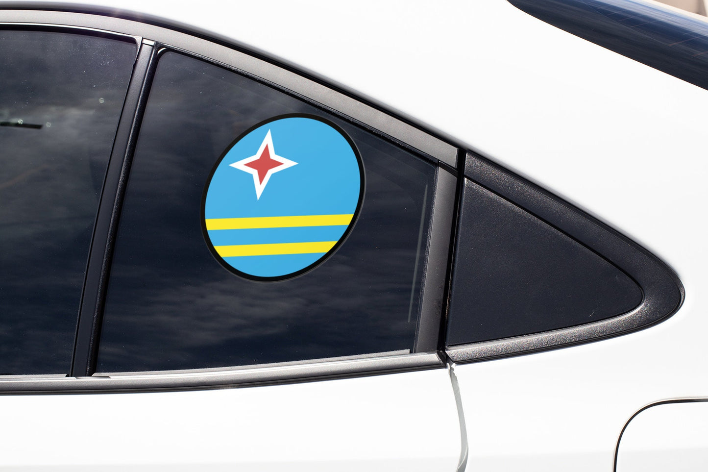 Aruba Flag Circle Sticker Decal