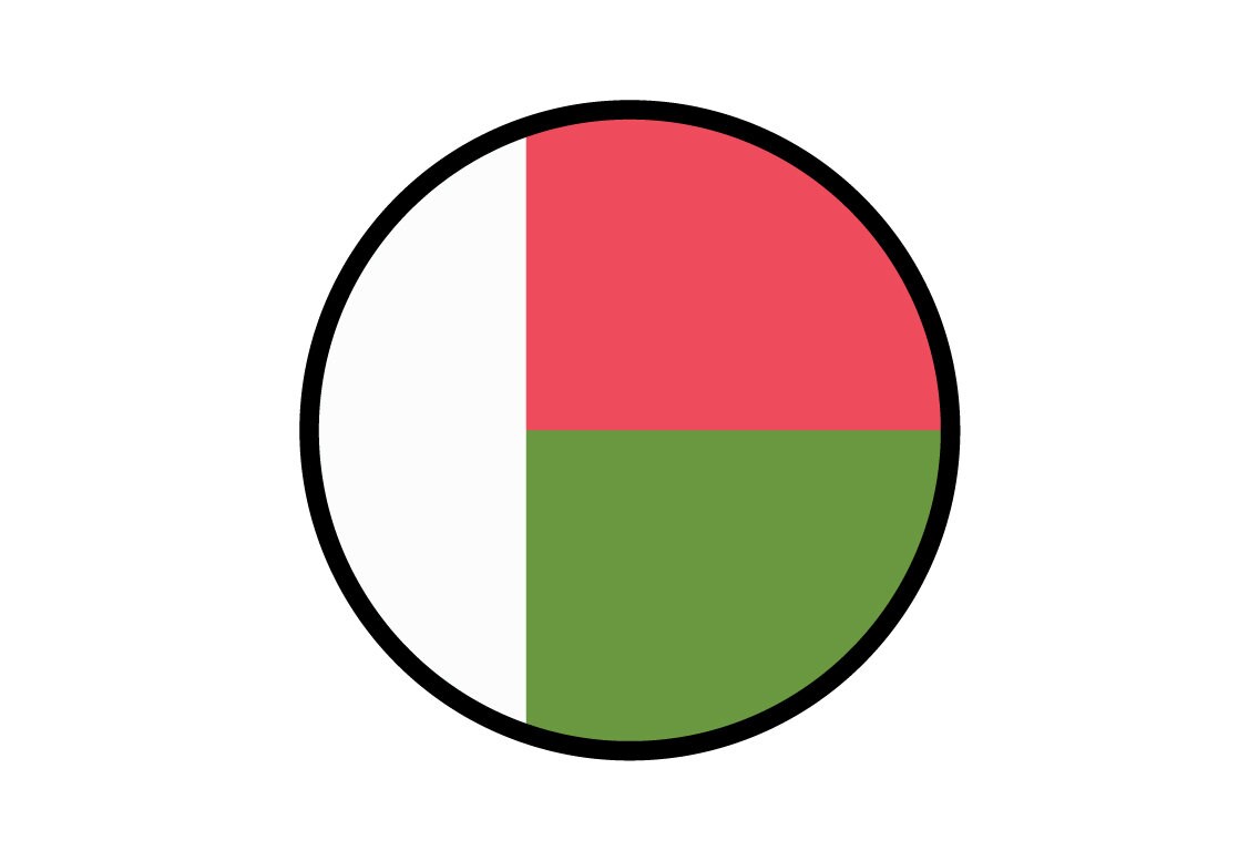 Madagascar Flag Circle Sticker Decal