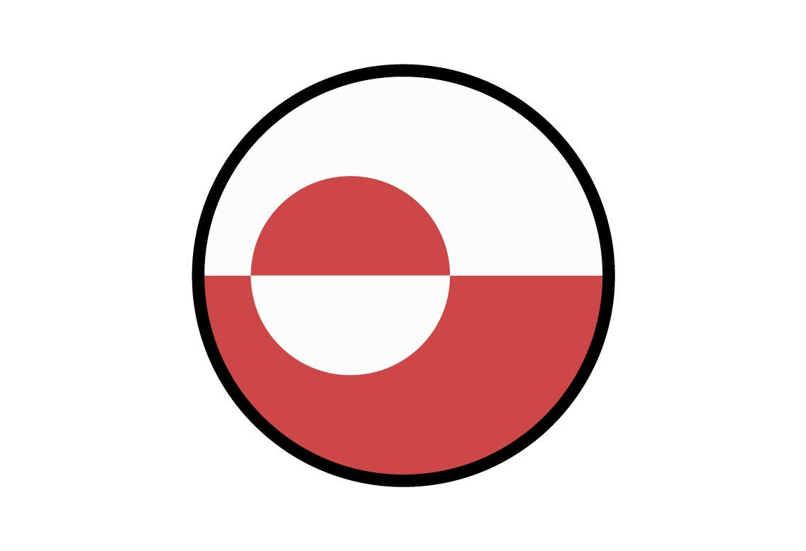 Greenland Flag Circle Sticker Decal