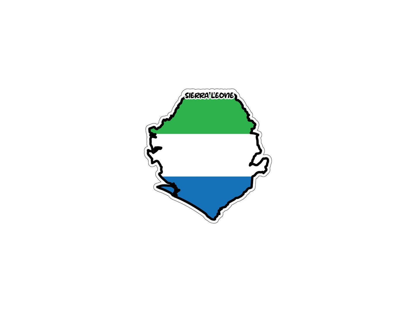 Sierra Leone Map Flag Sticker Decal