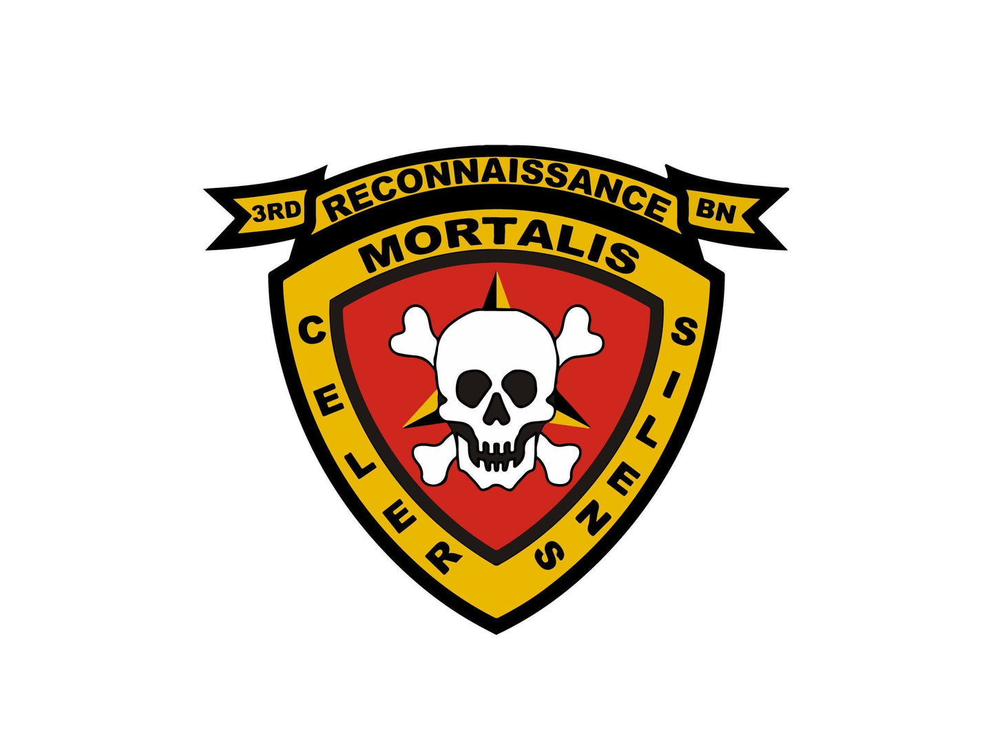 US Marine Corps Badge Sticker Decal  3rd Reconnaissance Battalion Mortalis Car Sticker Bumper Sticker for Car Emblem
