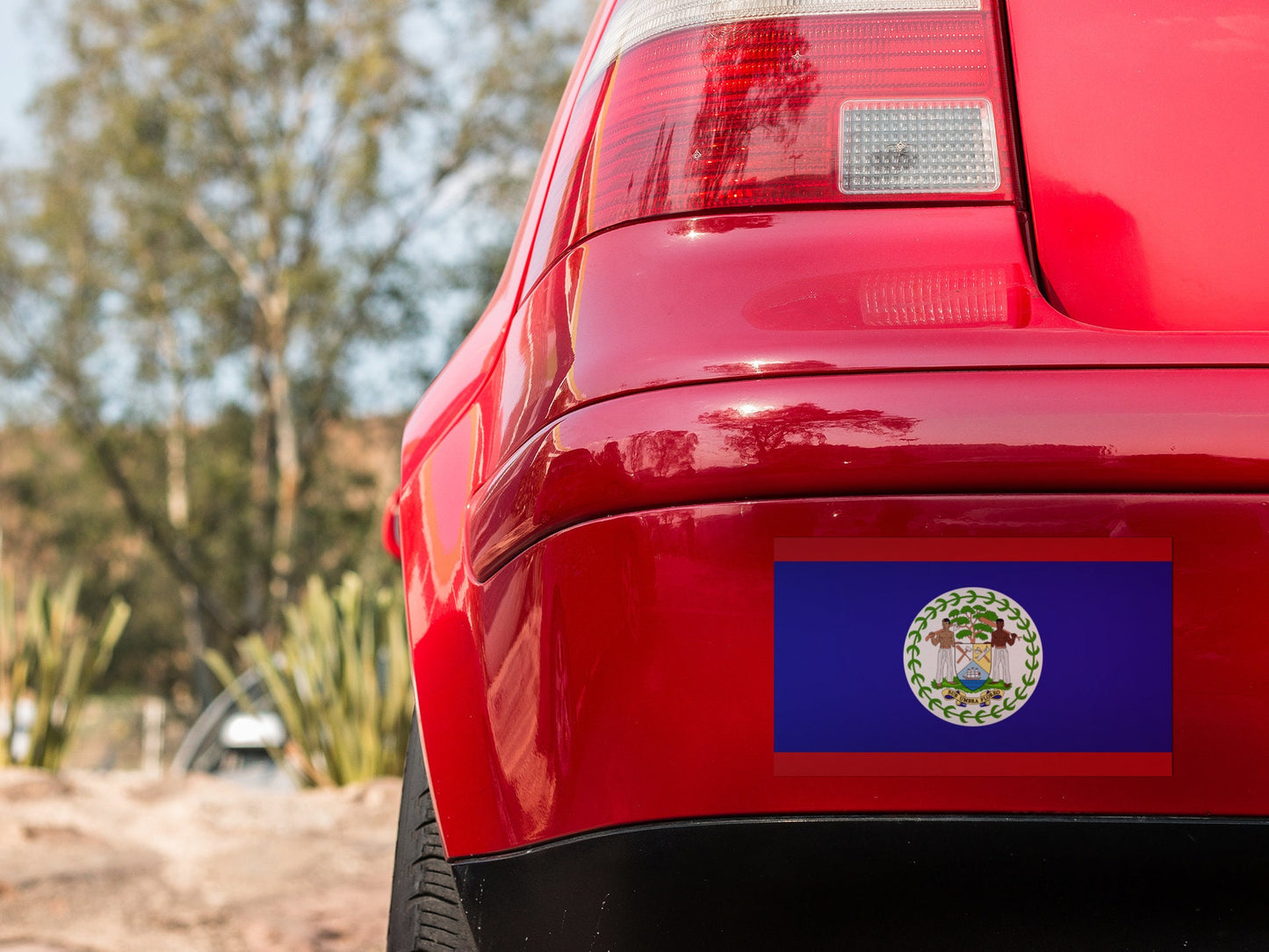 Belize Flag Sticker Decal / Belmopan / Sub umbra floreo / Belizean