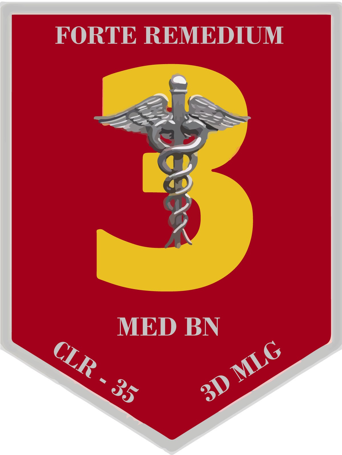 a red and yellow medical emblem with the letter b