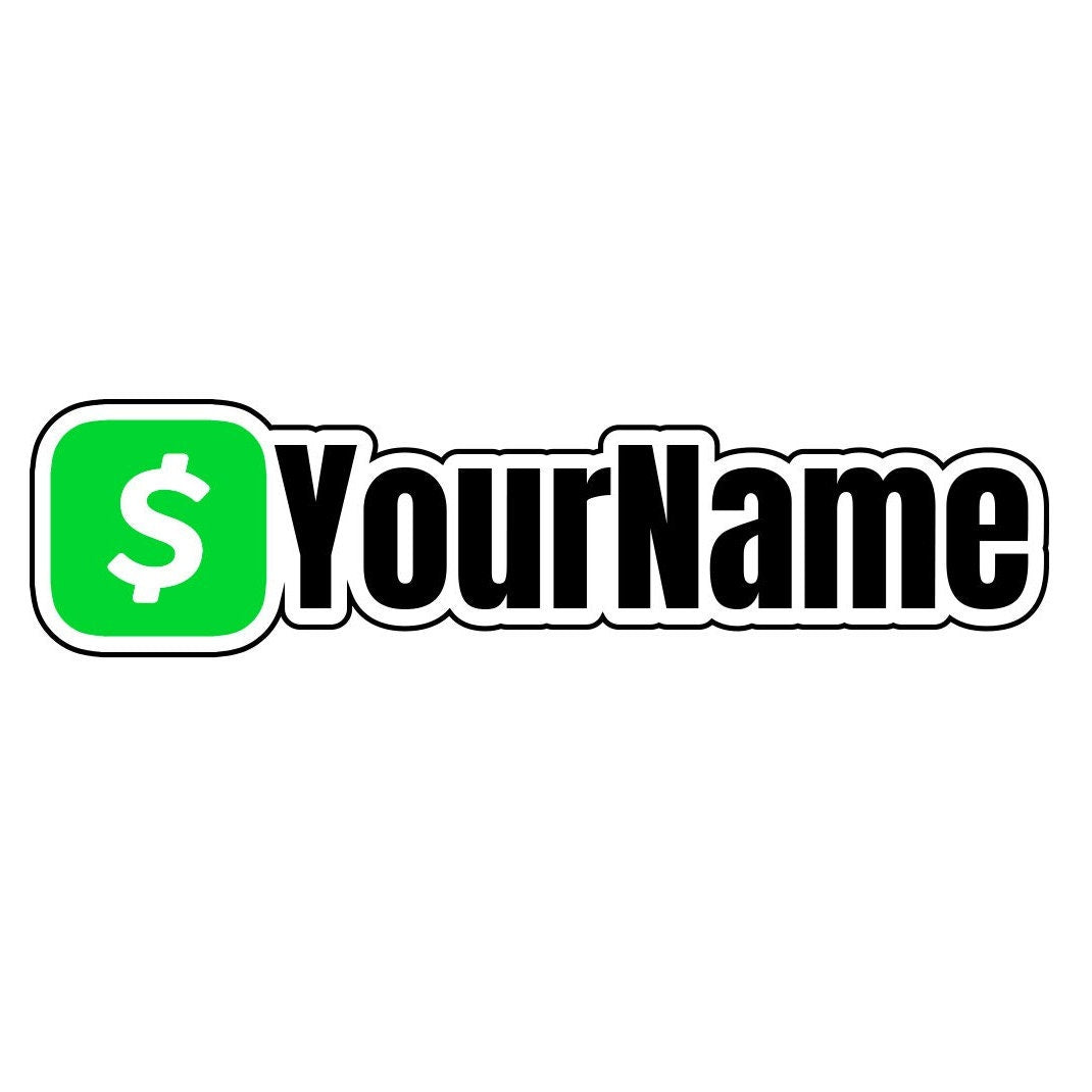 Personalized Cash App Username Sticker Decal Social Media Handle User ID Sticker Tag CashApp
