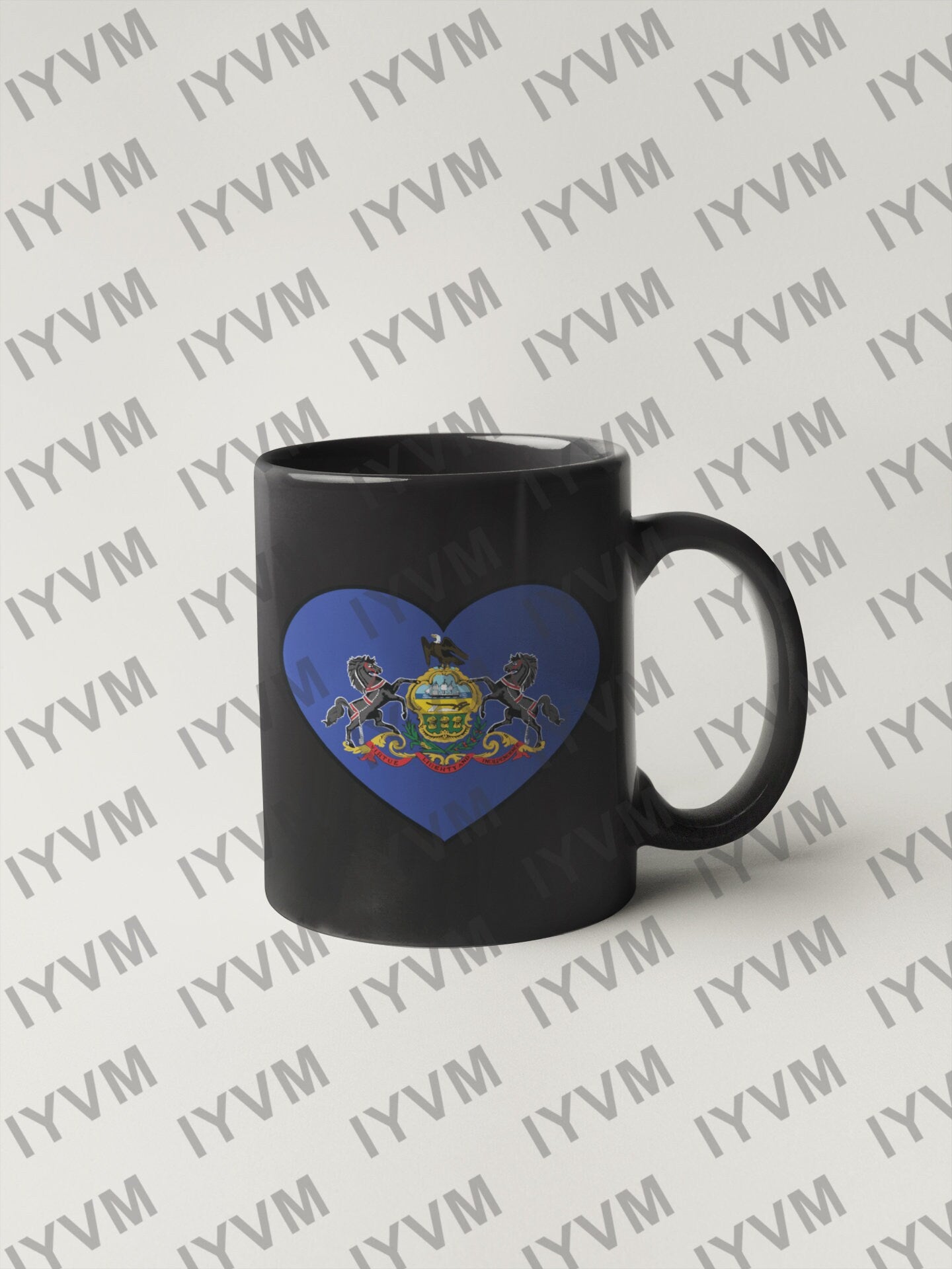 State of Pennsylvania Flag Heart Sticker Decal  USA Pennsylvania State  Harrisburg  The Keystone State  Quaker State  Coal State / Railroad