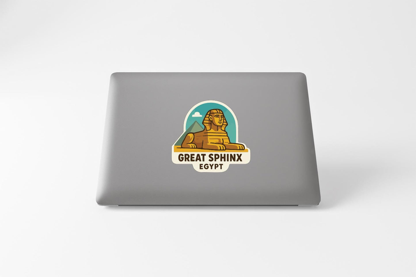 a sticker or decal of the Great Sphinx of Giza, a famous landmark located in Egypt.