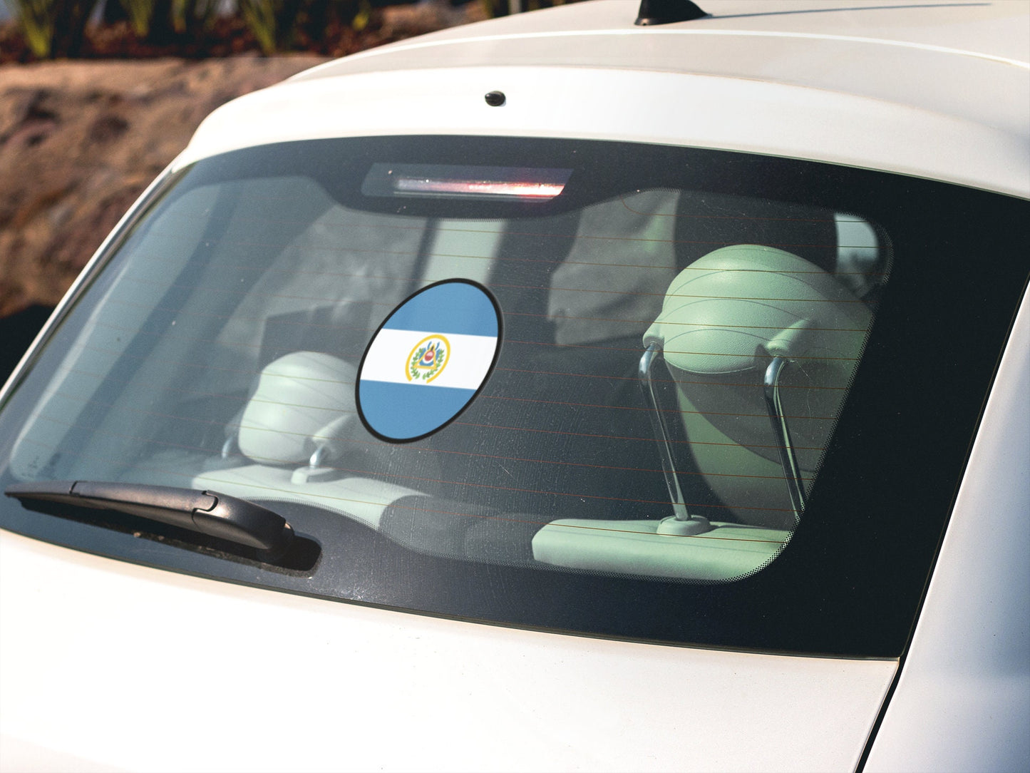 El Salvador Flag Circle Sticker Decal