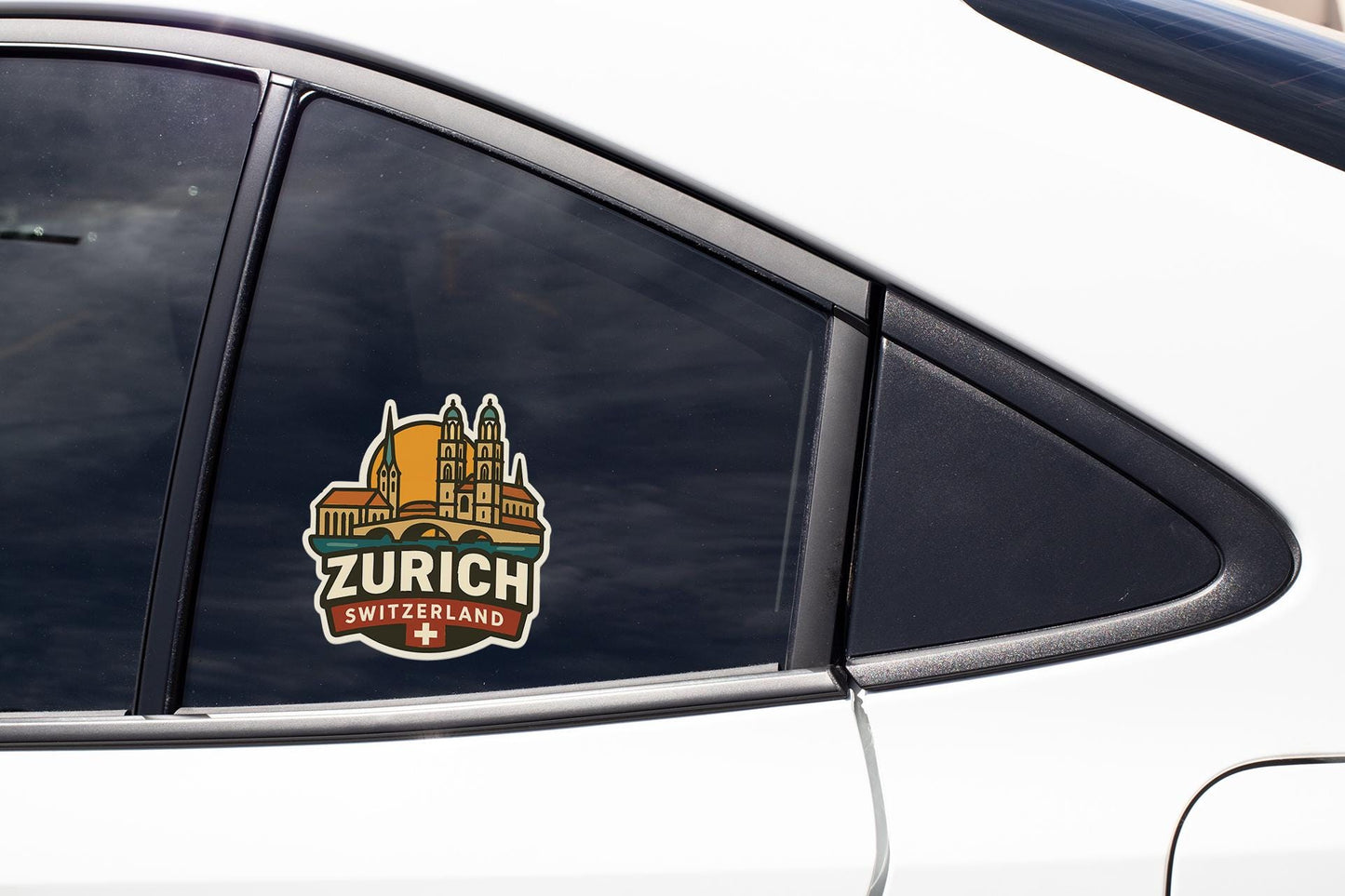 a sticker on the side of a white car