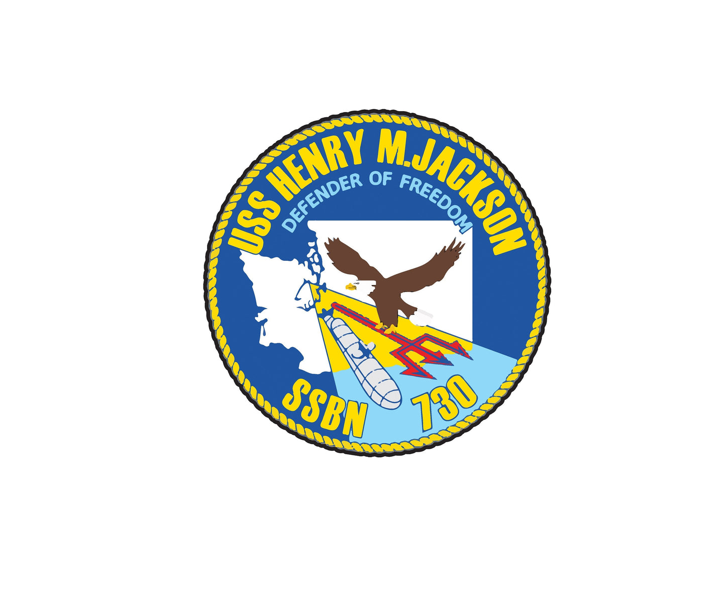 USS Henry M. Jackson SSBN-730 Badge Sticker Decal Ohio Class Ballistic missile submarine Car Sticker Bumper Sticker for Car Emblem
