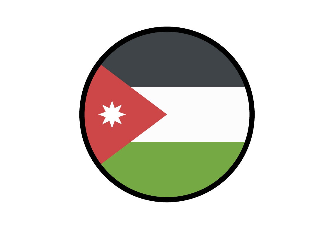 Jordan Flag Circle Sticker Decal