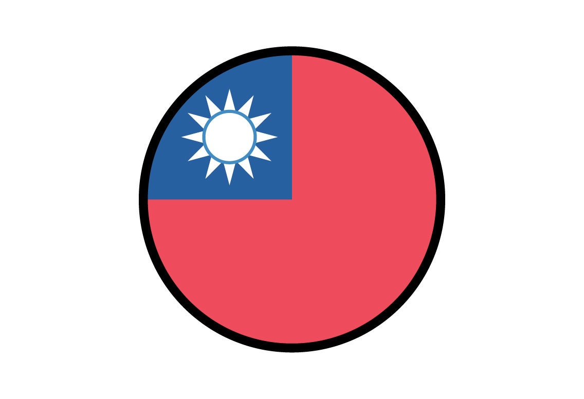 Taiwan Flag Circle Sticker Decal