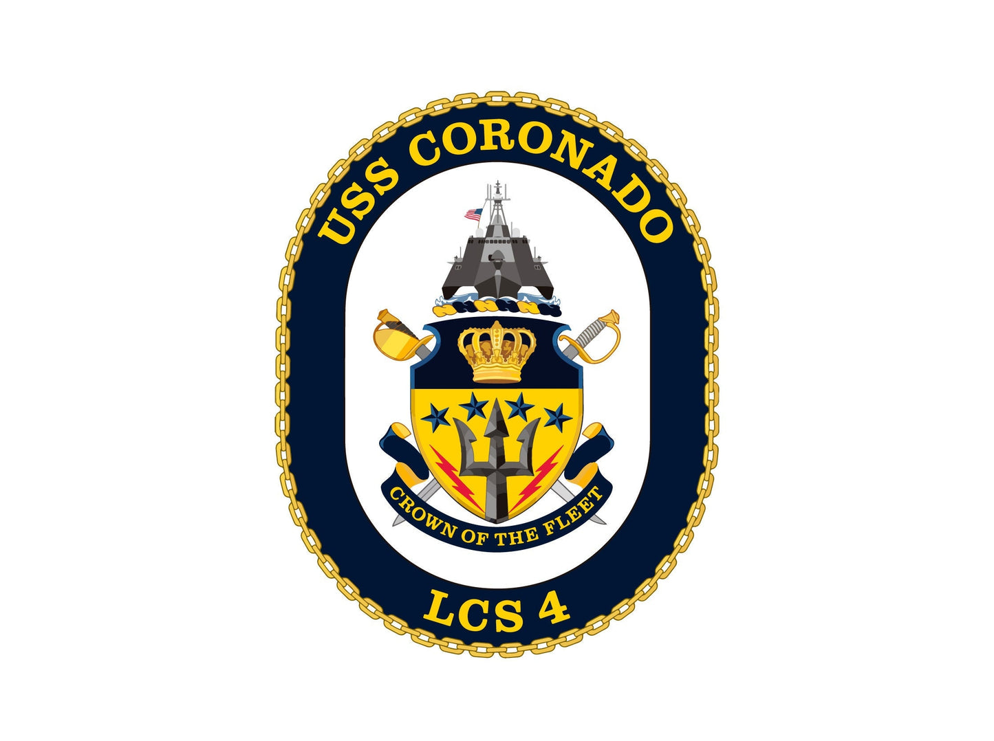 USS Coronado LCS-4 Badge Sticker Decal Independence Class Littoral combat ship Car Sticker Bumper Sticker for Car Emblem