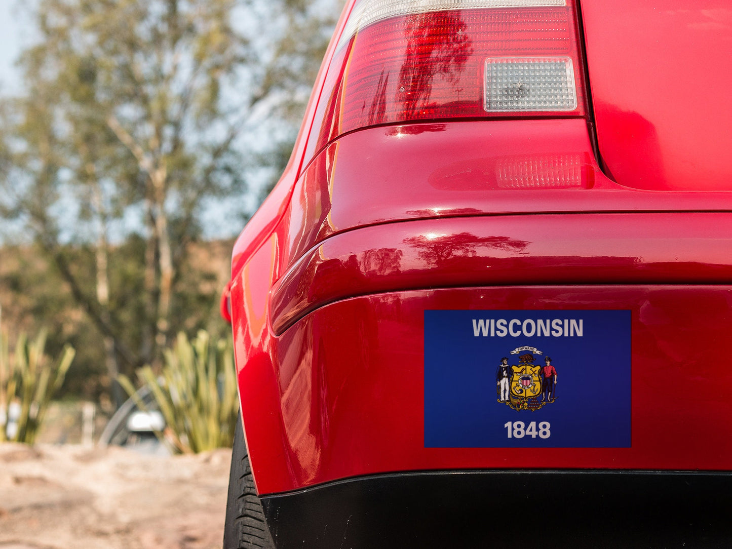 Wisconsin State Flag Vinyl Sticker Decal