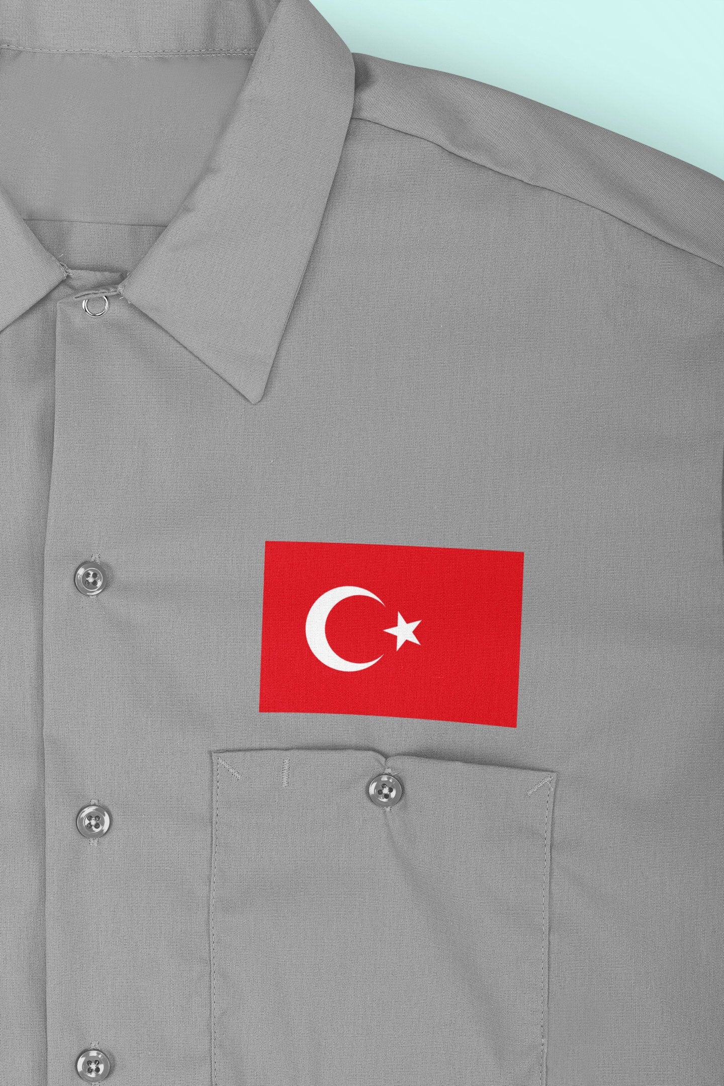 Turkey Flag Iron On Heat Transfer Vinyl HTV / Republic of Turkey / Türkiye Cumhuriyeti / Ankara / Turkish /