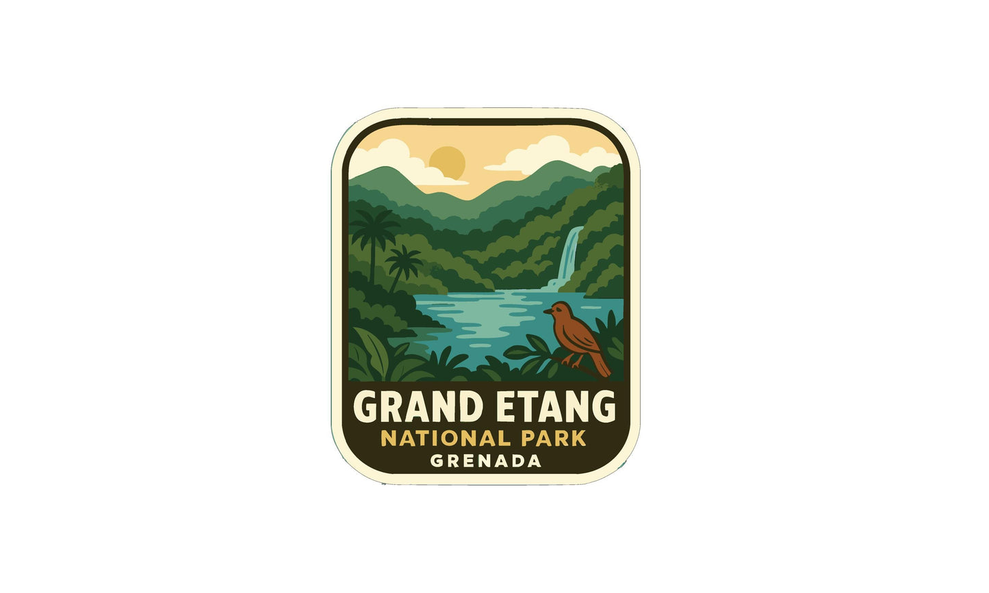 a logo for Grand Etang National Park in Grenada.