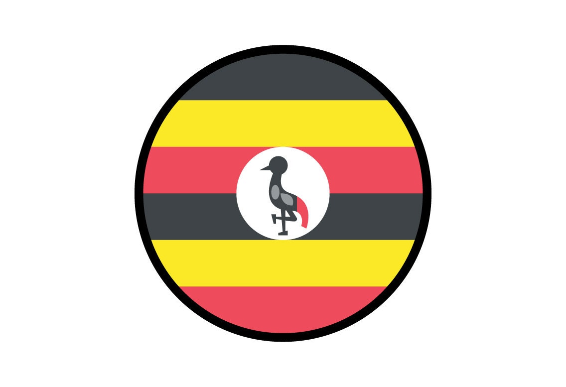 Uganda Flag Circle Sticker Decal