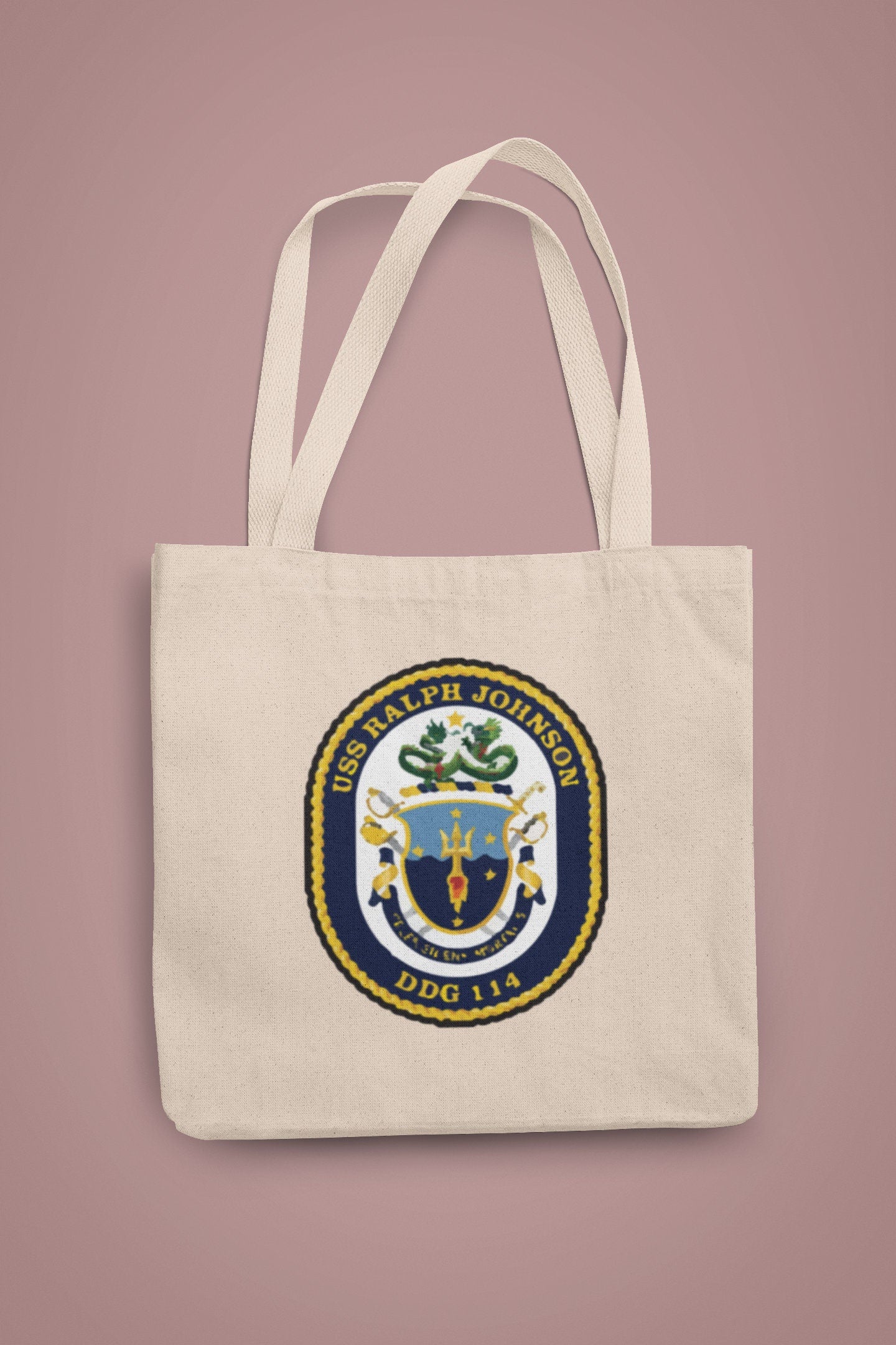 USS Ralph Johnson DDG-114 Badge Iron On Heat Transfer Vinyl HTV Arleigh Burke Class Destroyer