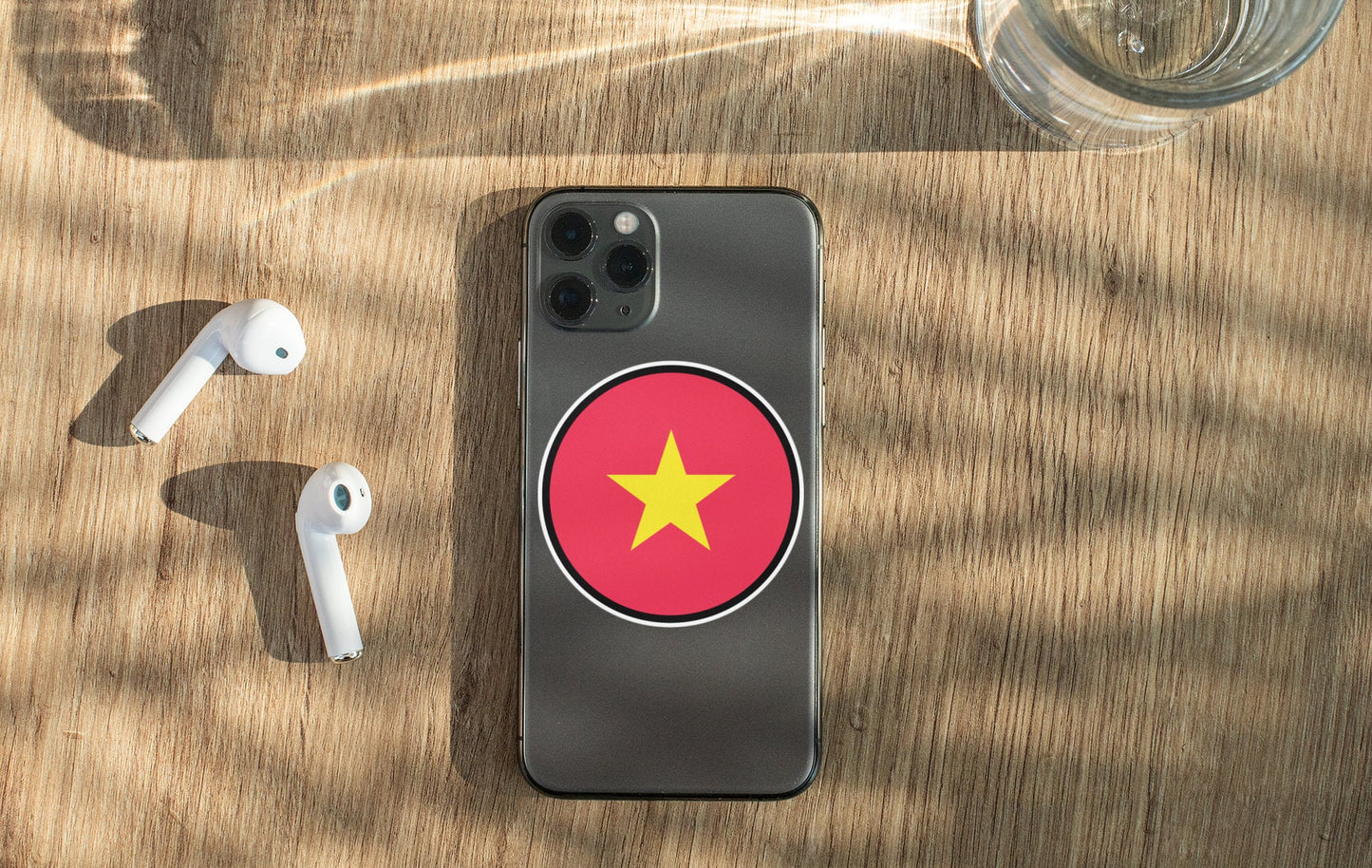 Vietnam Flag Circle Sticker Decal