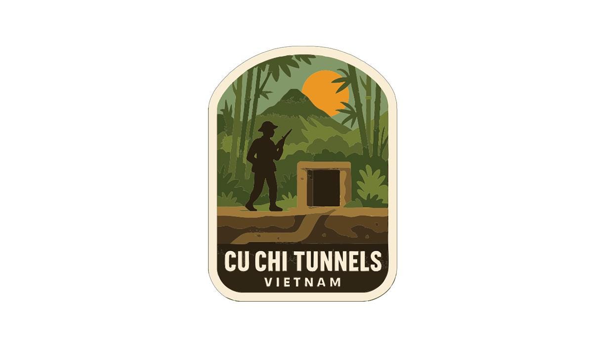 Cu Chi Tunnels Vietnam Iron On Heat Transfer Vinyl HTV Die-Cut Symbolic Landmark
