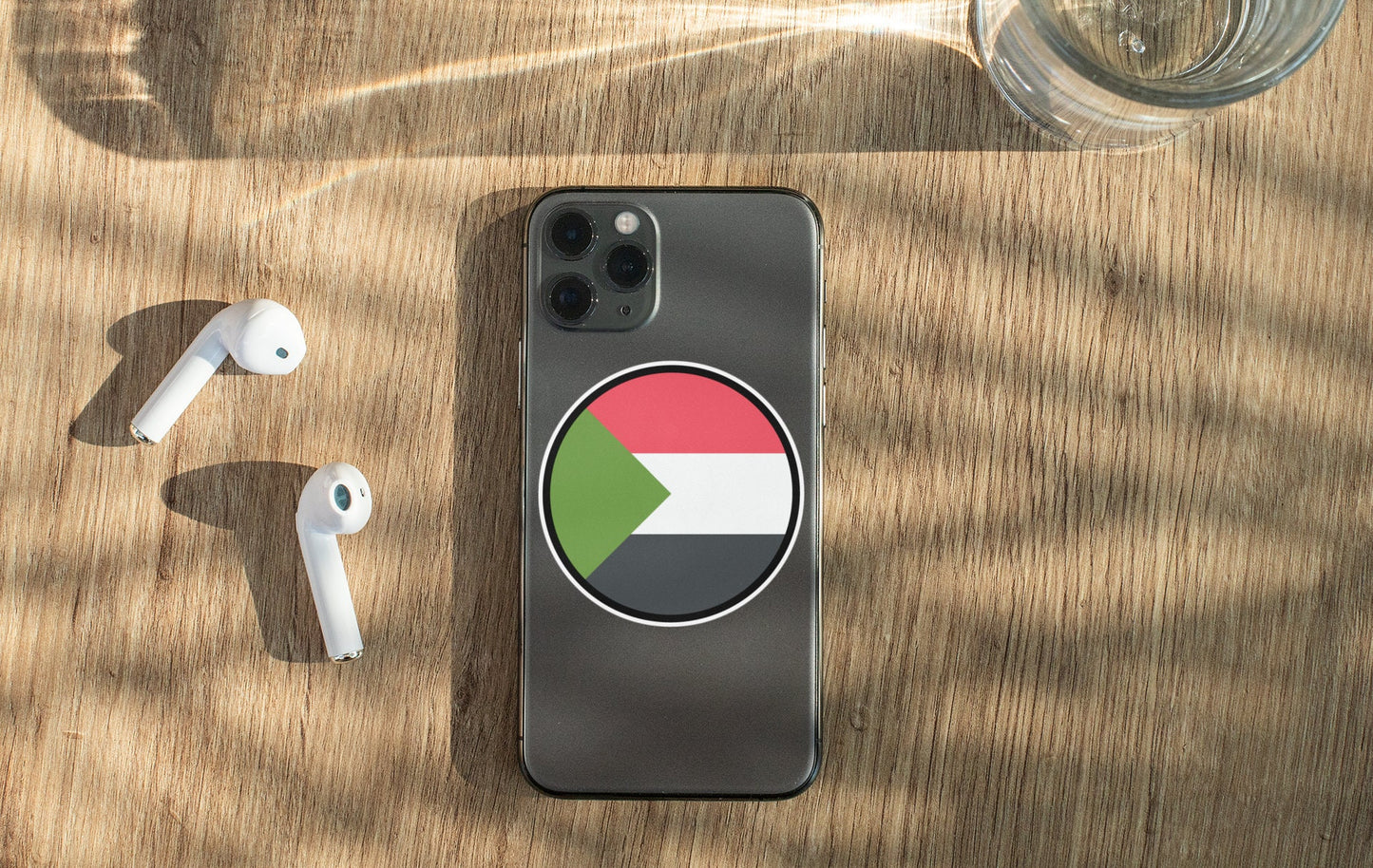 Sudan Flag Circle Sticker Decal