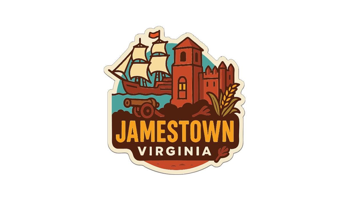 a logo for Jamestown, Virginia.