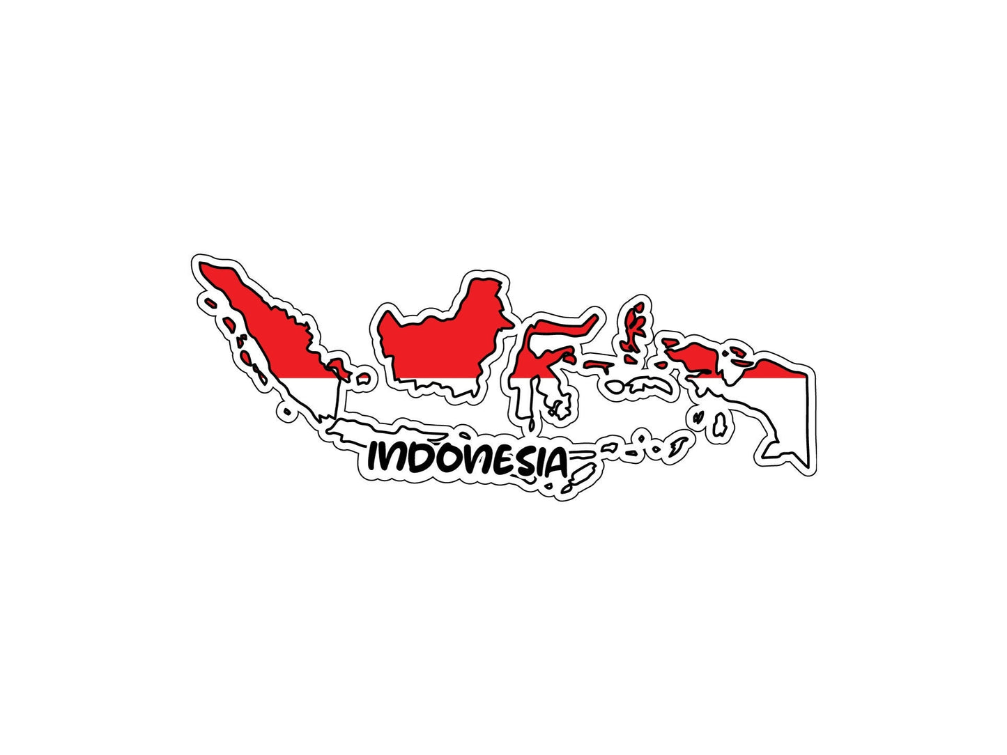 Indonesia Map Flag Sticker Decal