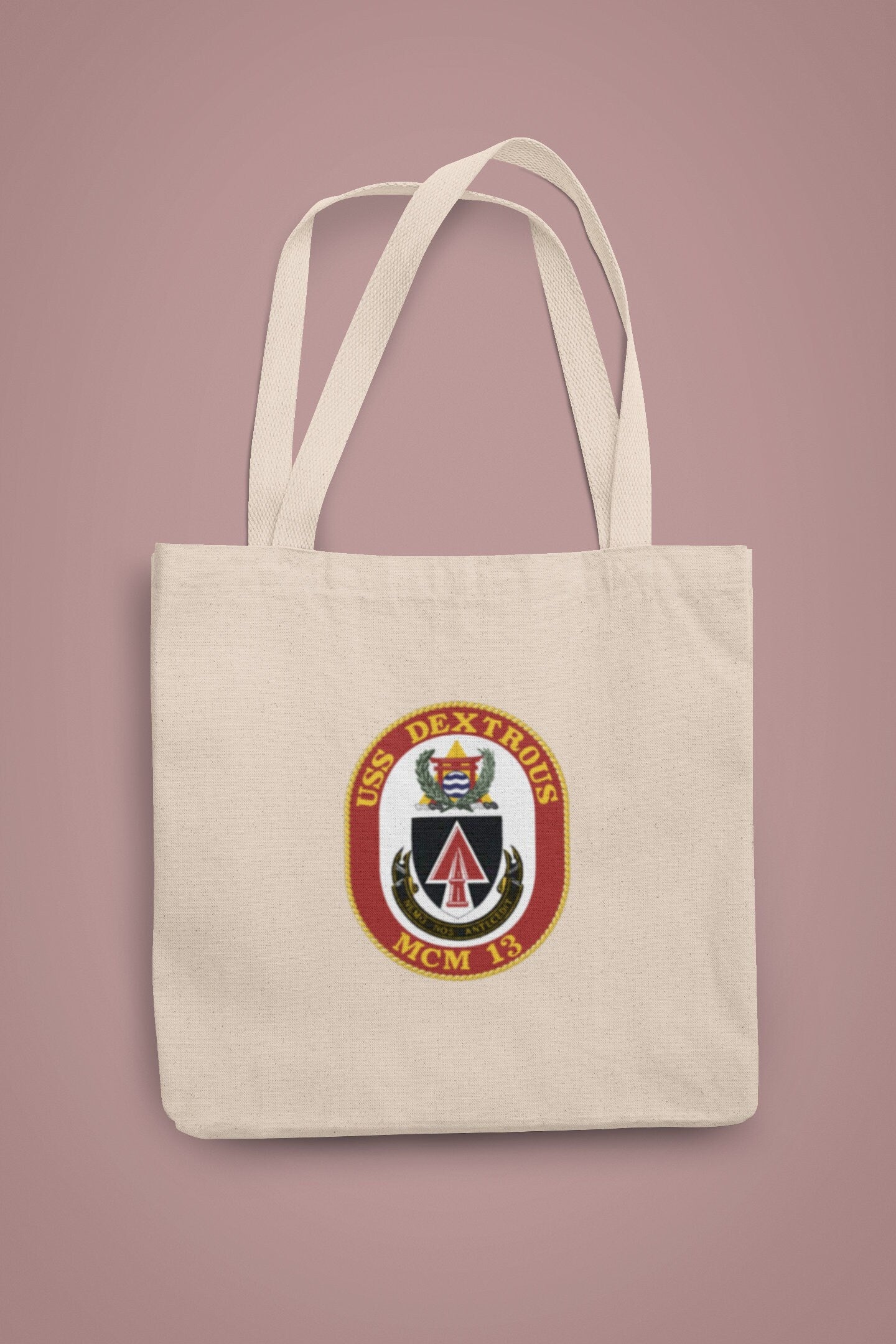 USS Dextrous MCM-13 Badge Iron On Heat Transfer Vinyl HTV Avenger Class Mine countermeasures ship