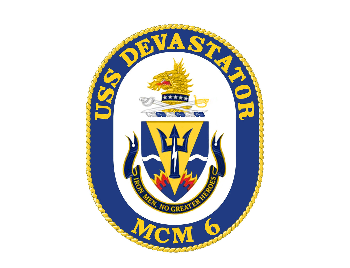 USS Devastator MCM-6 Badge Sticker Decal Avenger Class Mine countermeasures ship Car Sticker Bumper Sticker for Car Emblem