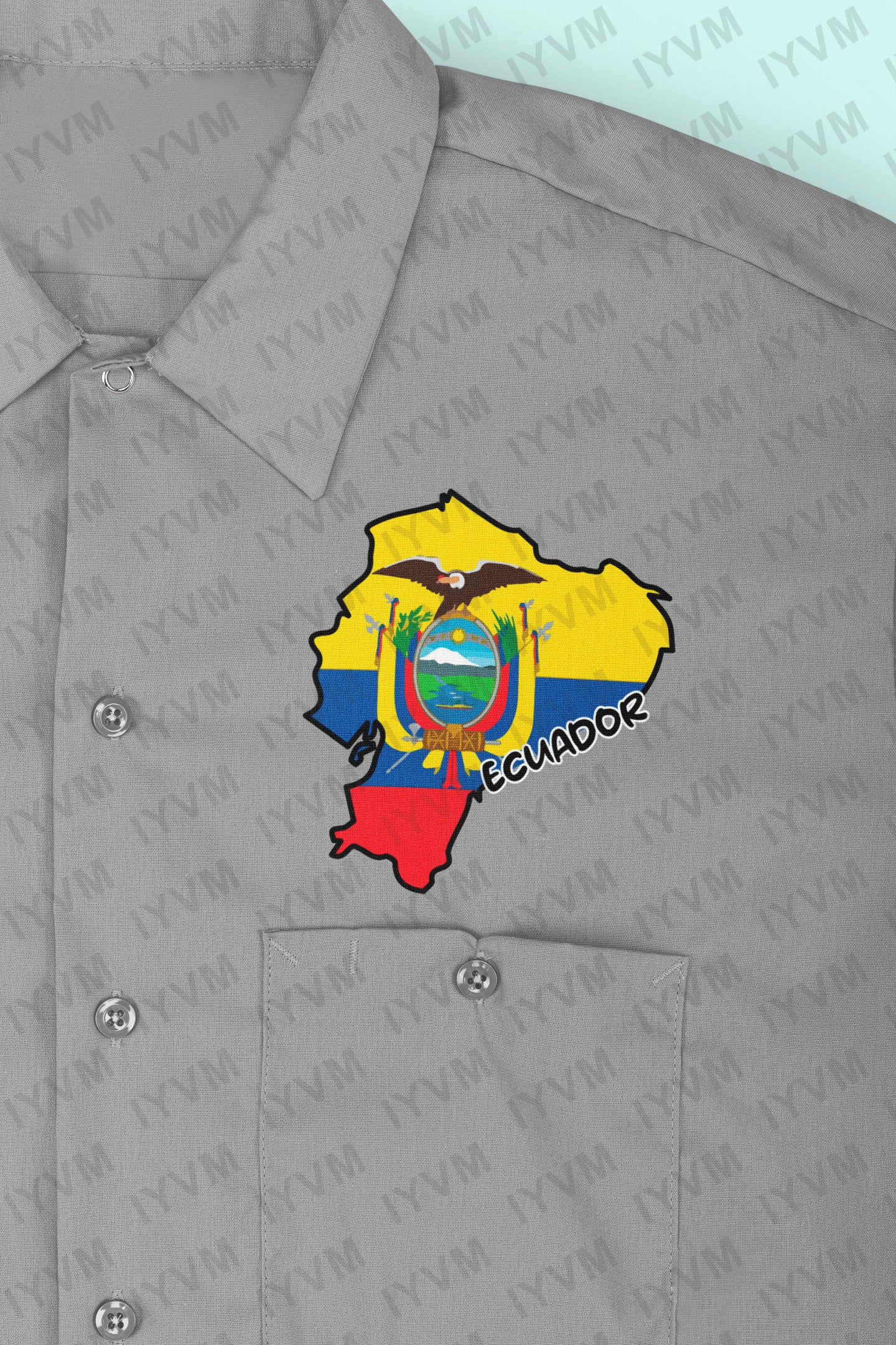 Ecuador Map Iron On Heat Transfer Vinyl HTV / Republic of Ecuador / Dios, patria y libertad / Quito / Ecuadorian