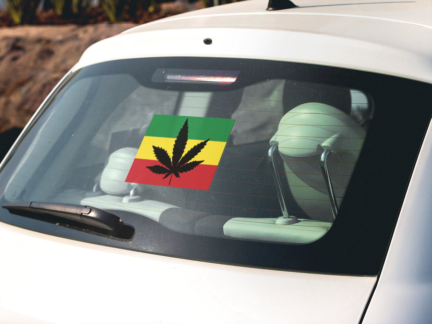 Rasta Mota Leaf Flag Sticker Decal Rastafari Rastafarianism Jamaica Rastafarian Reggae Caribbean Cannabis Pot Legalization Marijuana Weed