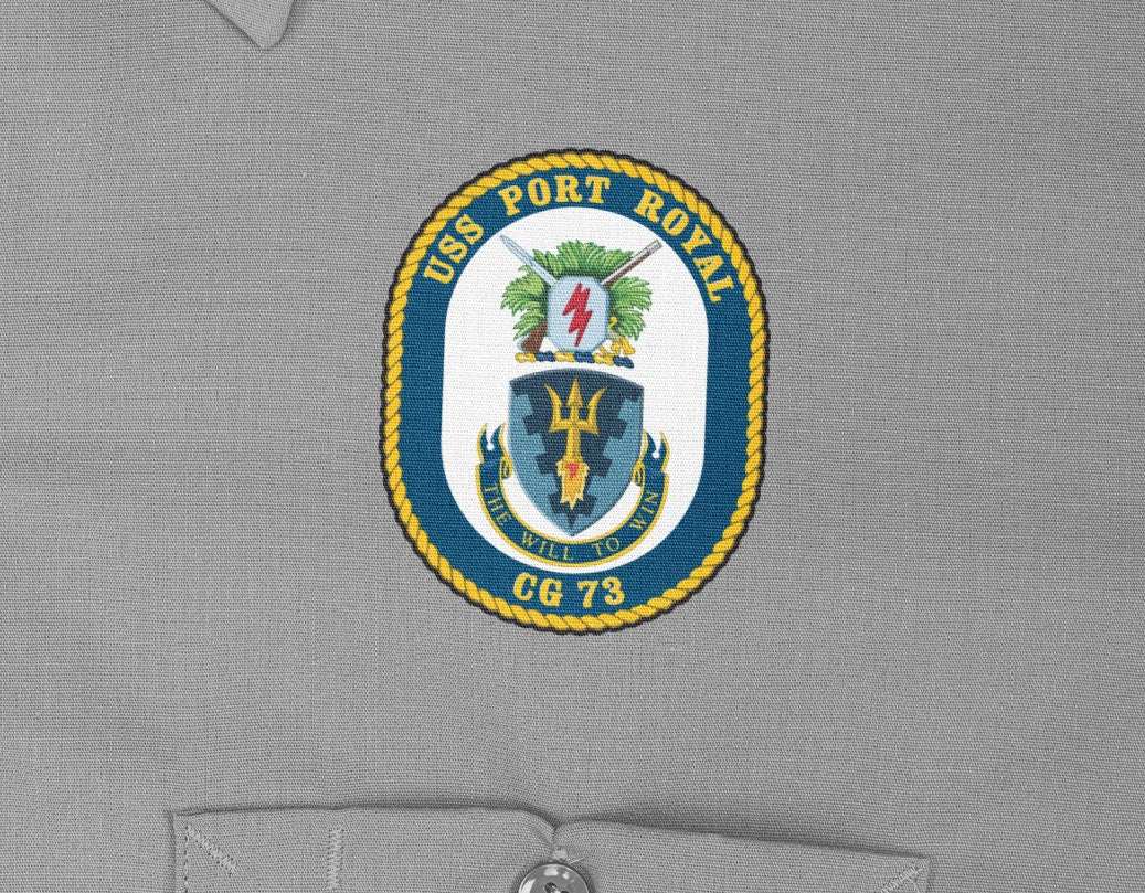 USS Port Royal CG-73 Badge Iron On Heat Transfer Vinyl HTV Ticonderoga Class Cruiser