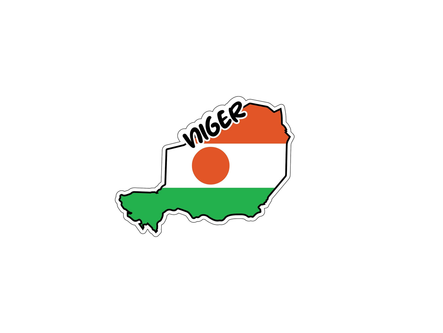 Niger Map Flag Sticker Decal