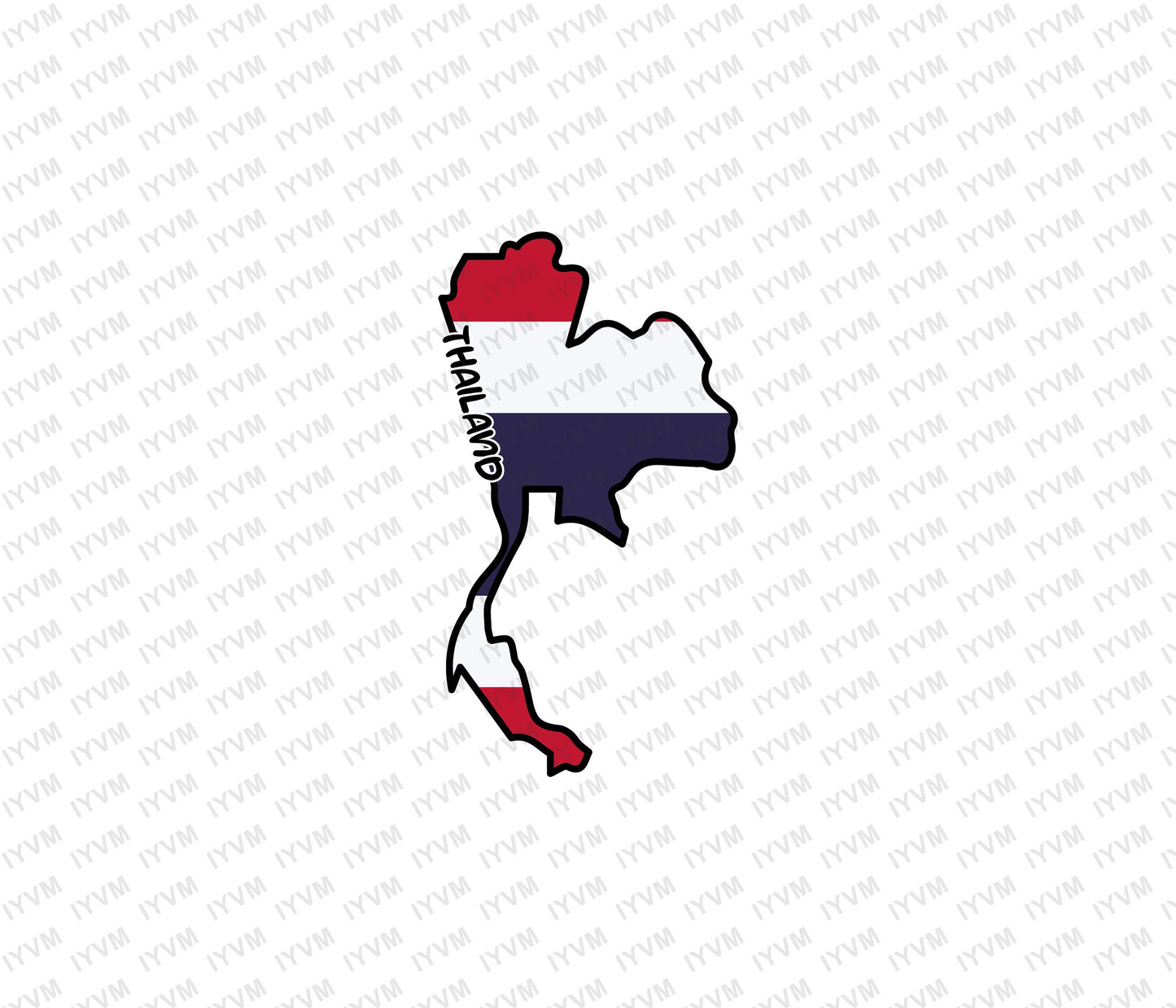 Thailand Map Iron On Heat Transfer Vinyl HTV / Kingdom of Thailand / Siam / Bangkok / Thai /