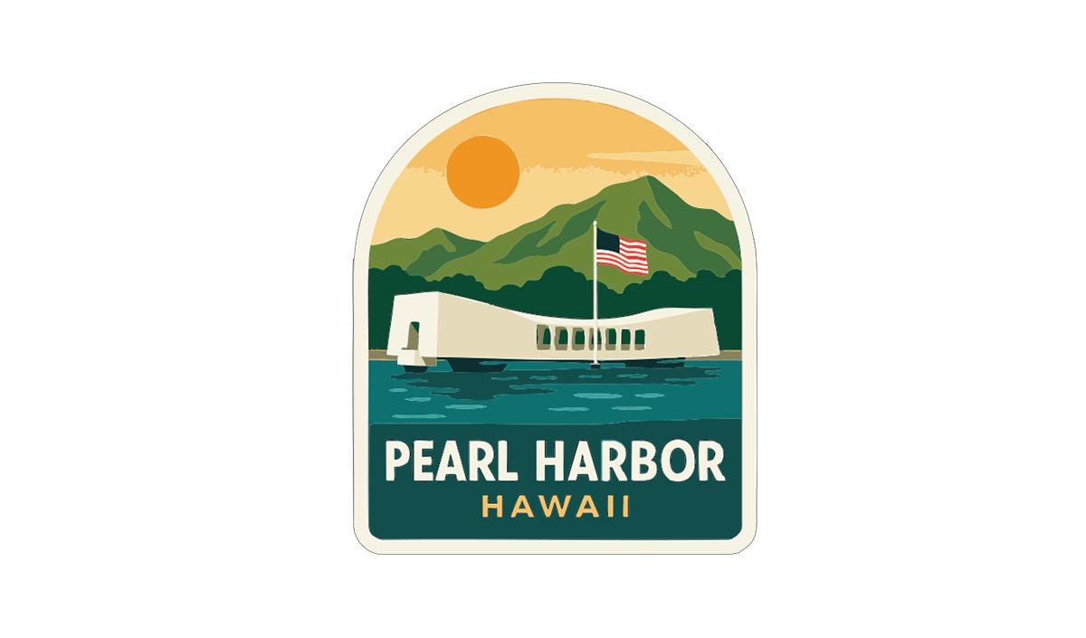 Pearl Harbor & USS Arizona Memorial Iron On Heat Transfer Vinyl HTV Symbolic