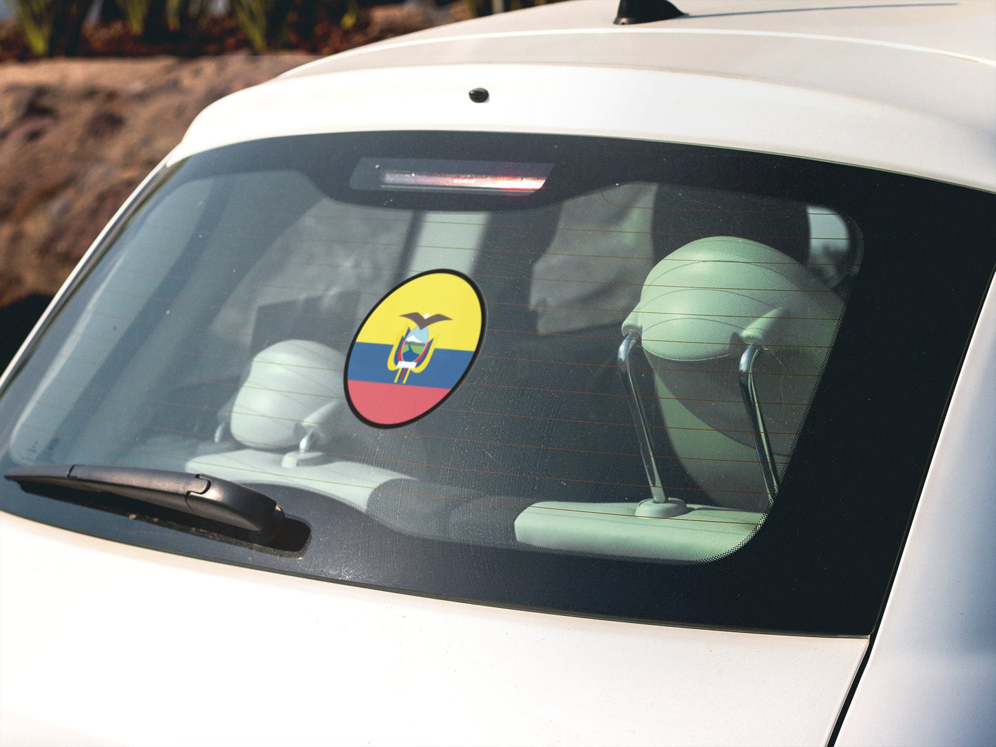 Ecuador Flag Circle Sticker Decal