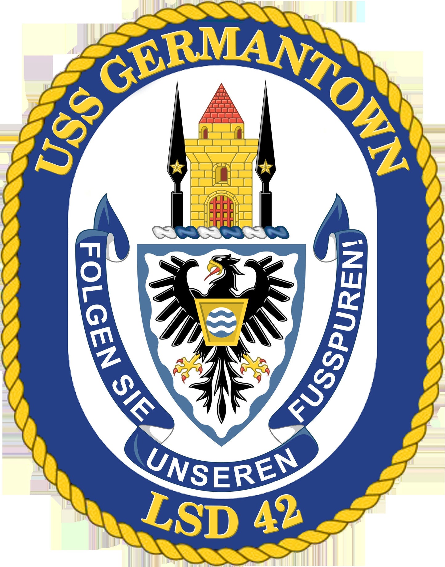 USS Germantown LSD-42 Badge Iron On Heat Transfer Vinyl HTV Whidbey Island Class Dock landing ship
