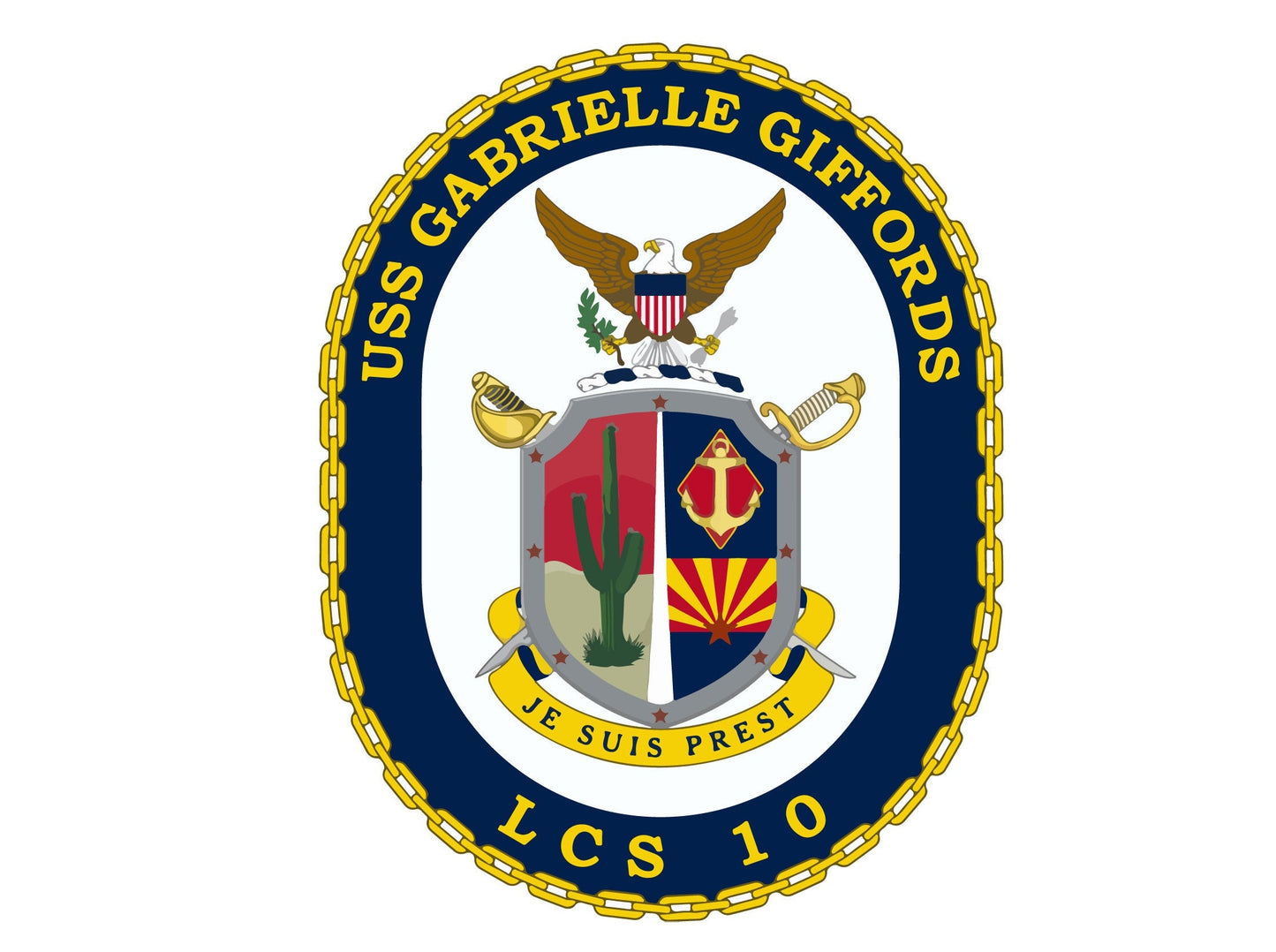 USS Gabrielle Giffords LCS-10 Badge Sticker Decal Independence Class Littoral combat ship Car Sticker Bumper Sticker for Car Emblem