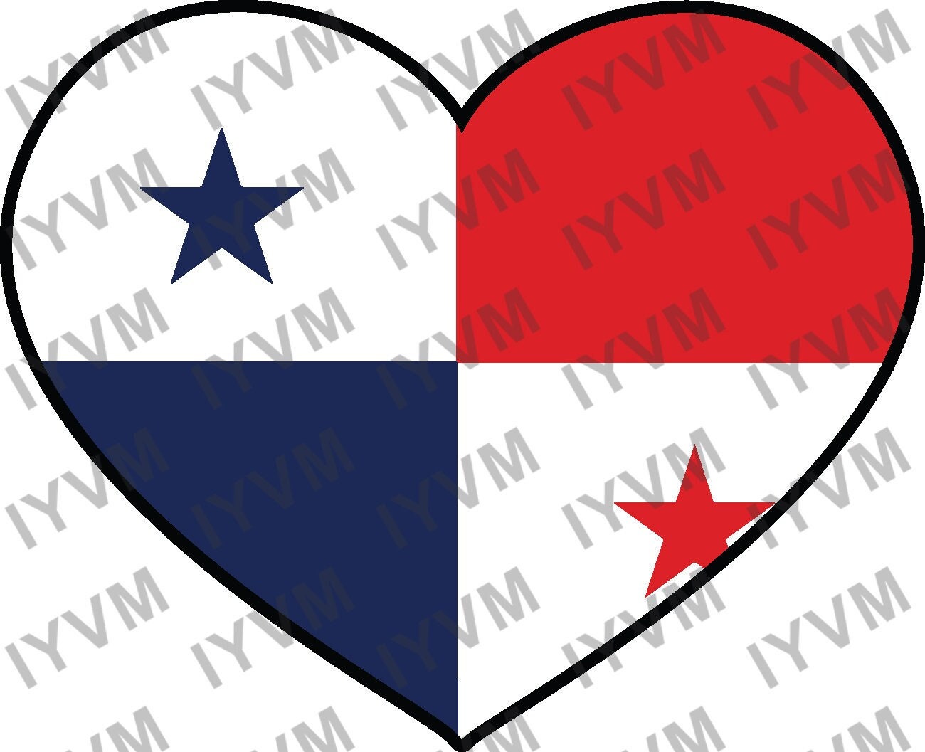 Panama Flag Heart Sticker Decal / Republic of Panama / Pro Mundi Beneficio / Panama City / Panamanian