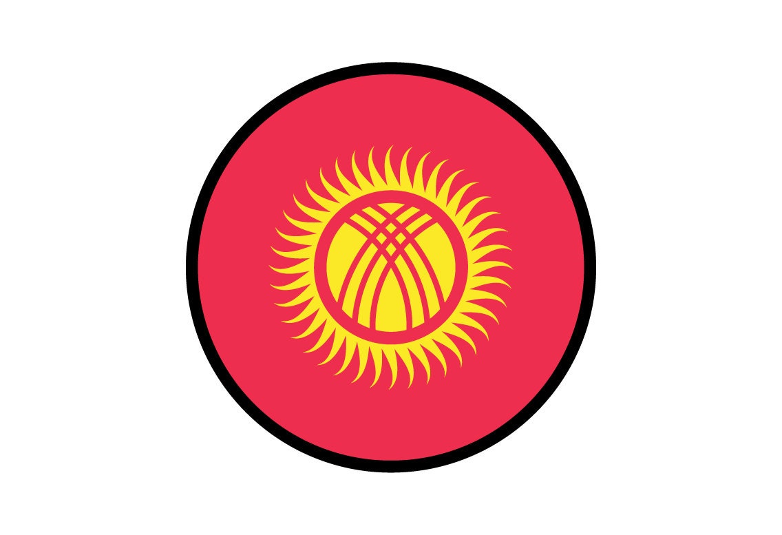 Kyrgyzstan Flag Circle Sticker Decal