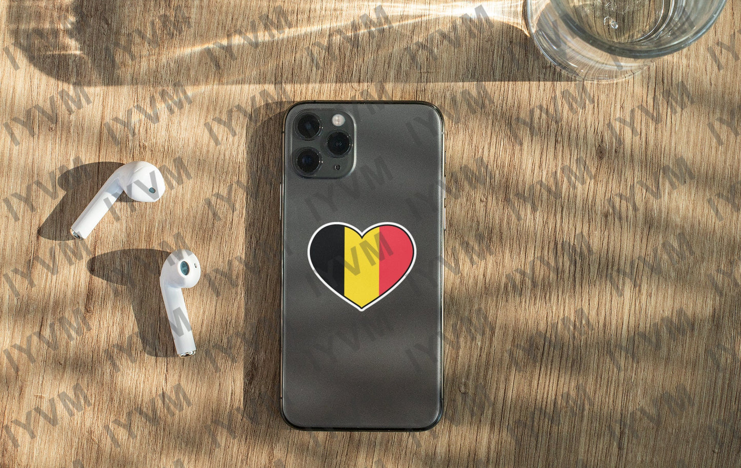 Belgium Flag Heart Sticker Decal / Brussels / Eendracht maakt macht / L'union fait la force / Einigkeit macht stark / Belgian